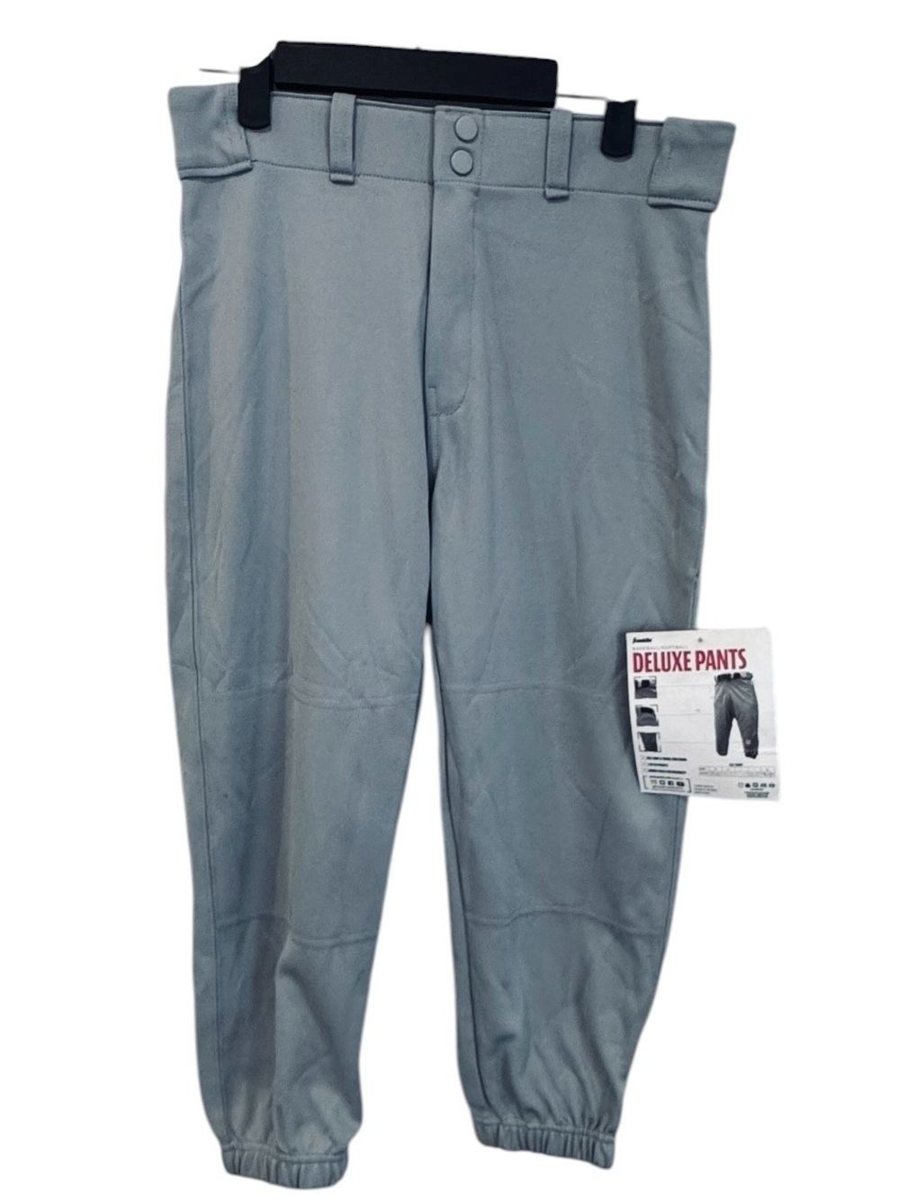 Franklin Sports Youth Deluxe Baseball Pants Knicker Style Gray NWT Size Y-XL